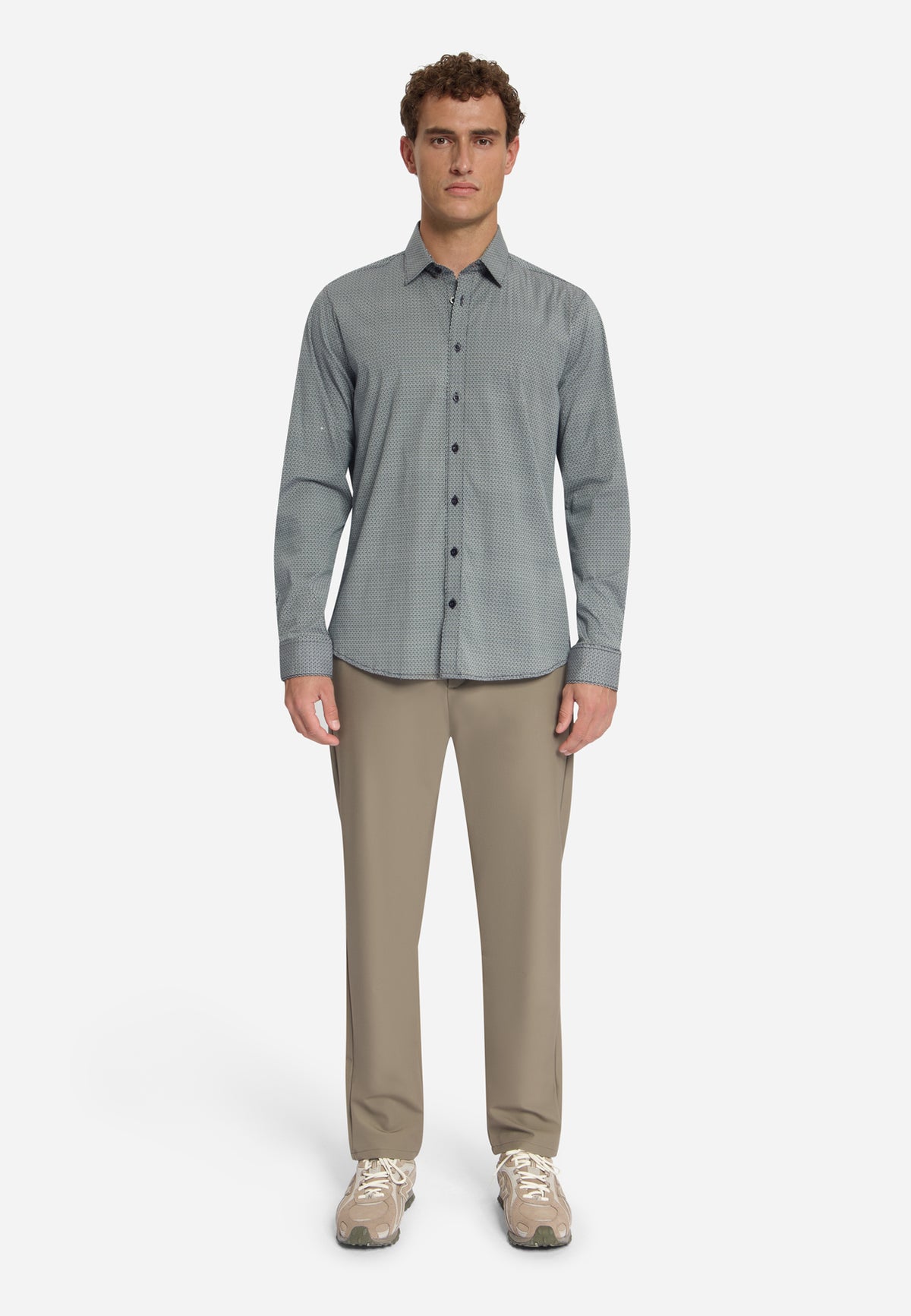 Fine Geometric Shirt | Dark Night