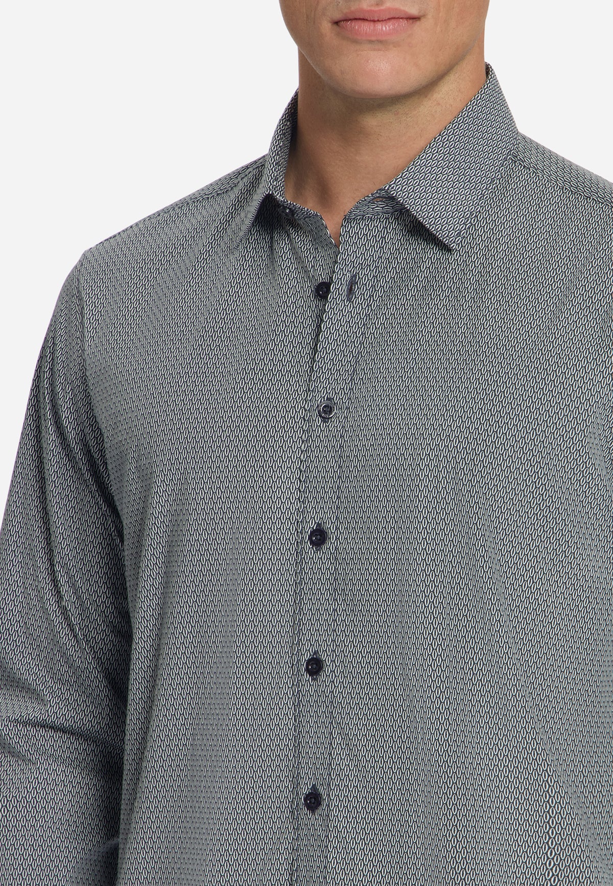 Fine Geometric Shirt | Dark Night