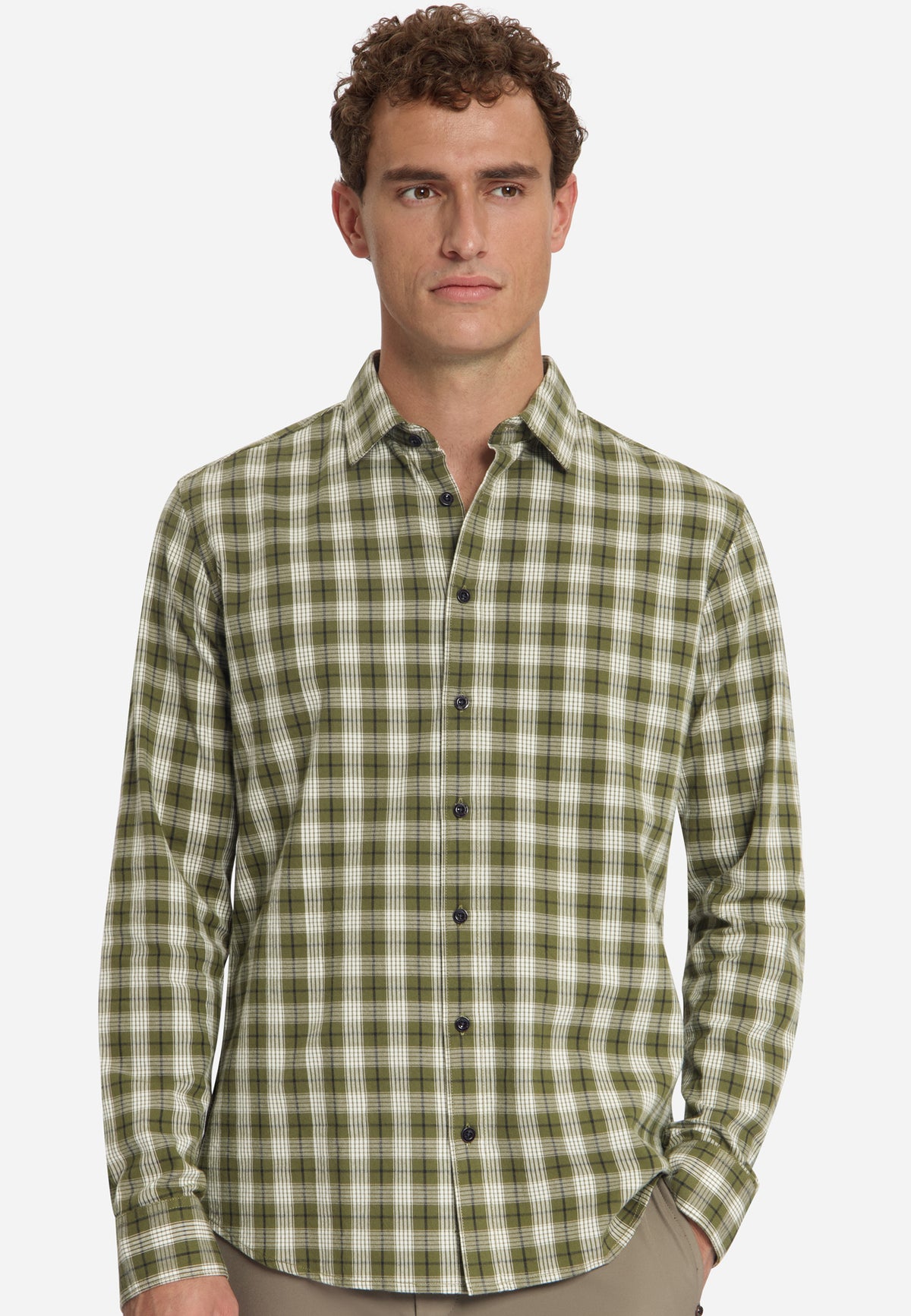 Cotton Check Shirt | Moss