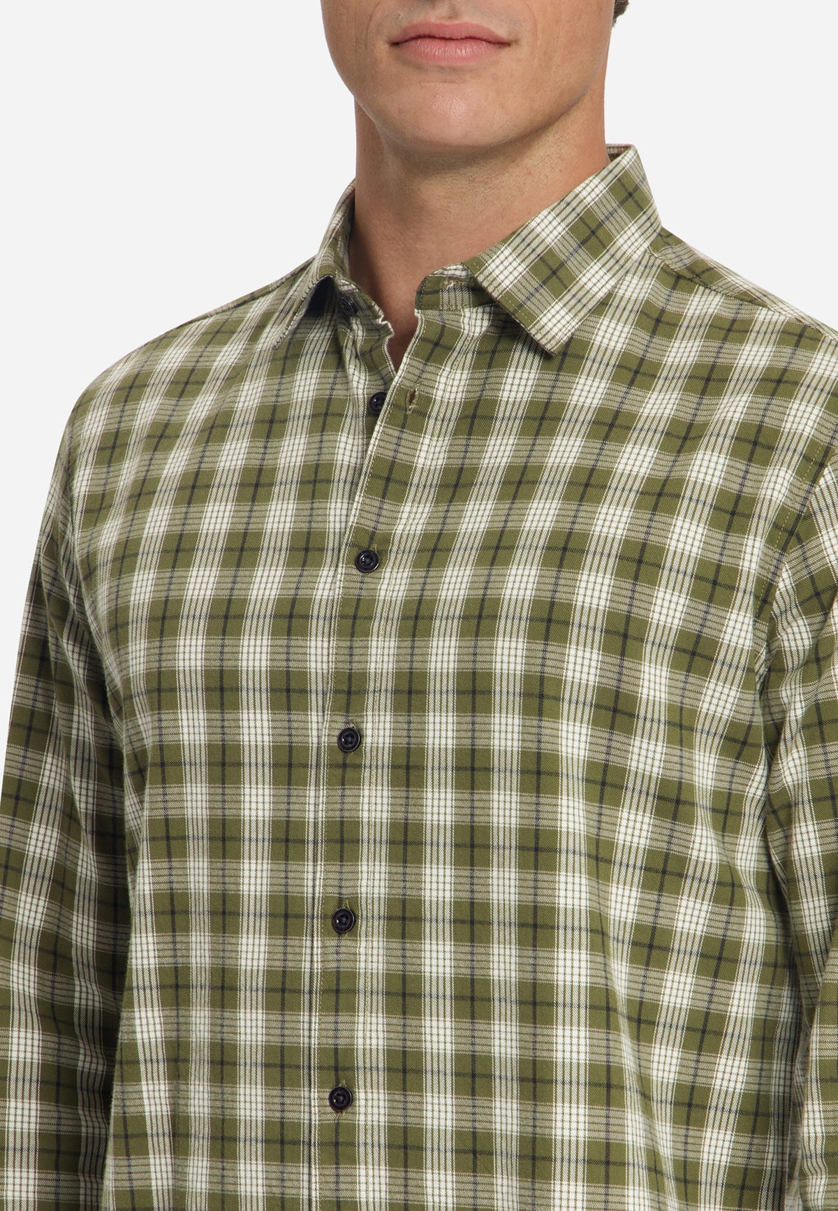 Cotton Check Shirt | Moss