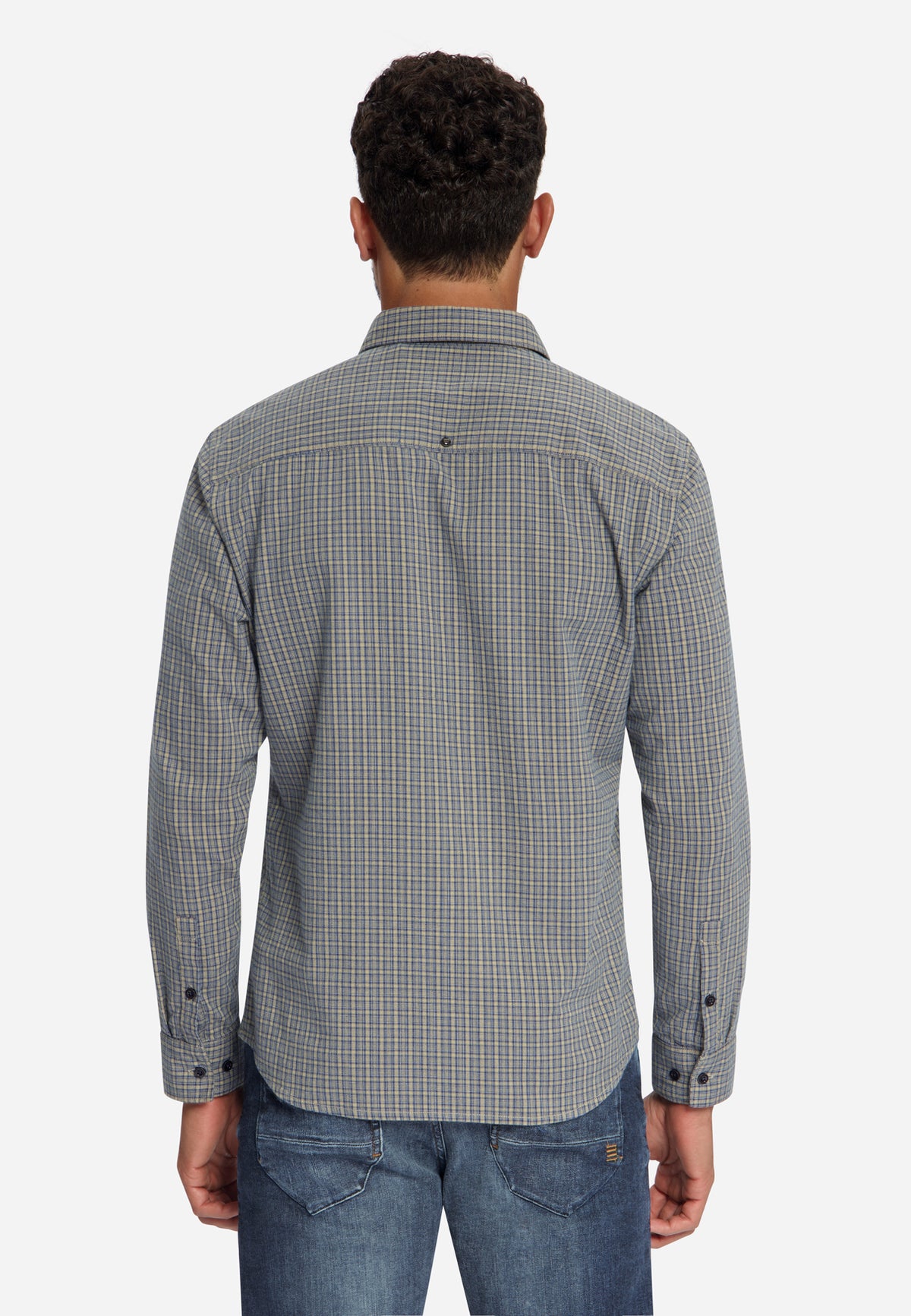 Cotton Micro Check Shirt | Sand