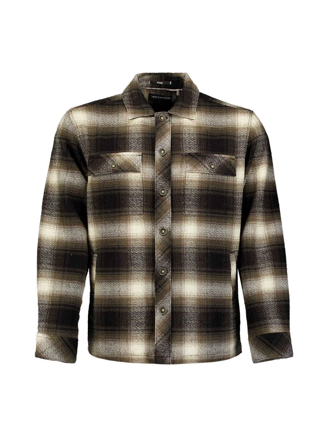 Cotton Checked overshirt | Black