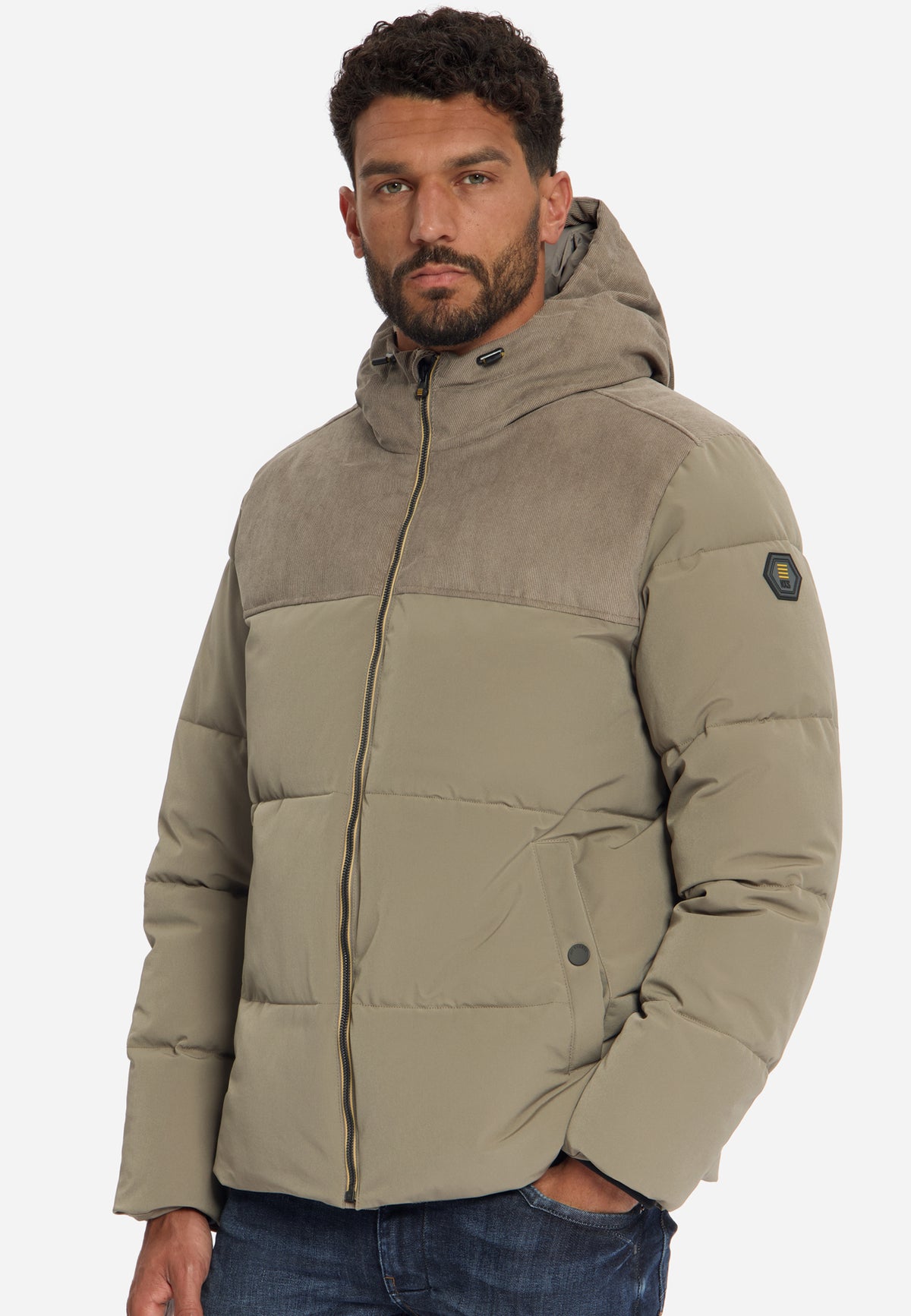 Corduroy puffer jacket | Mud