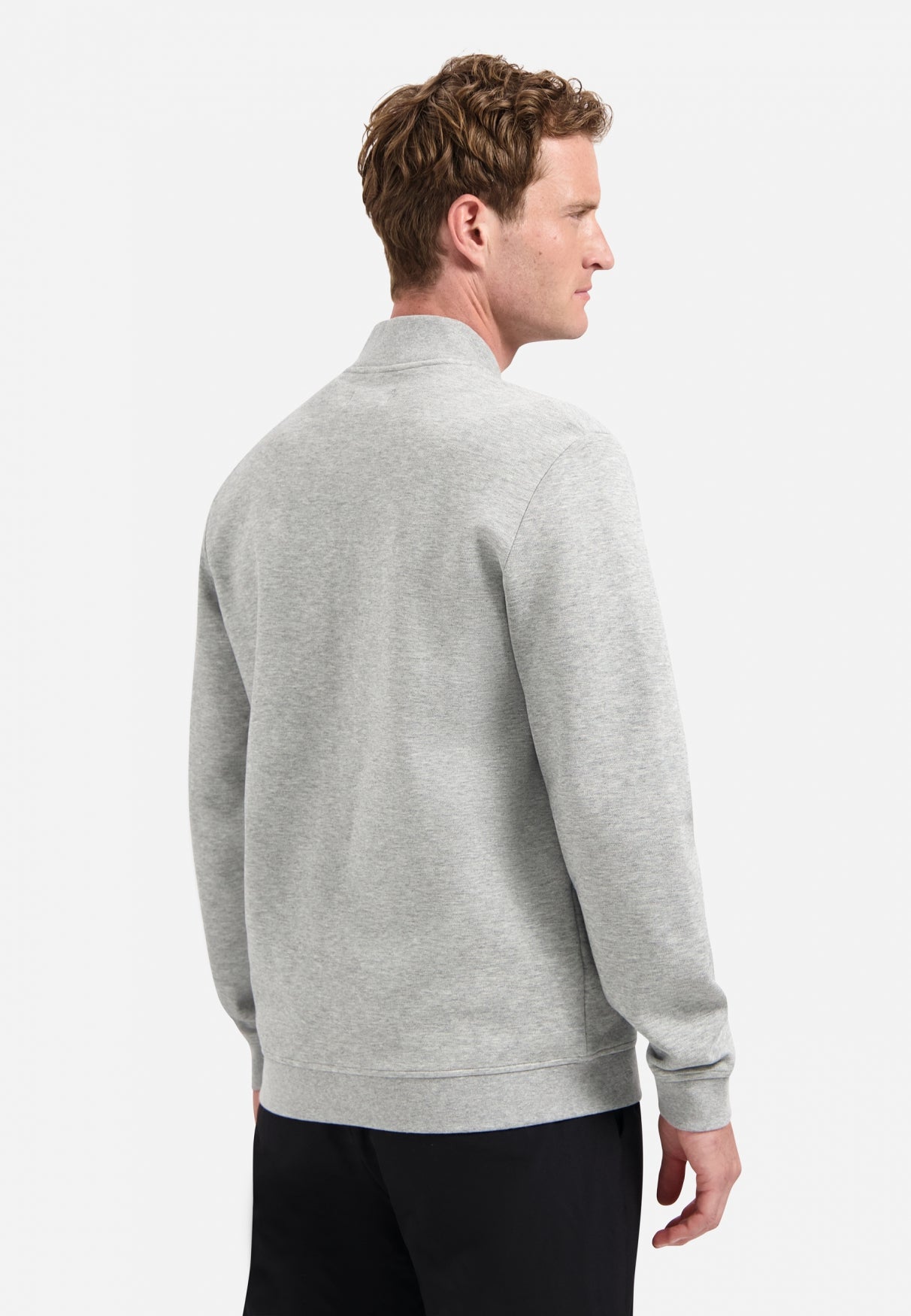 Timeless Basics Zip Cardigan | Grey Melange