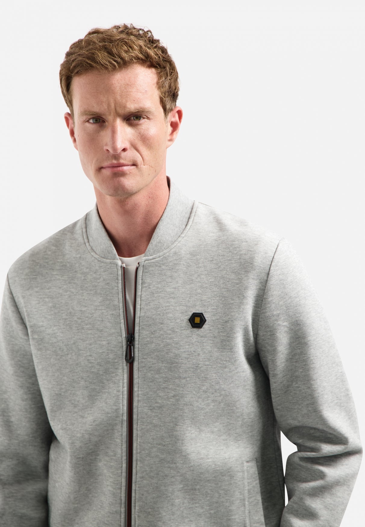 Timeless Basics Zip Cardigan | Grey Melange