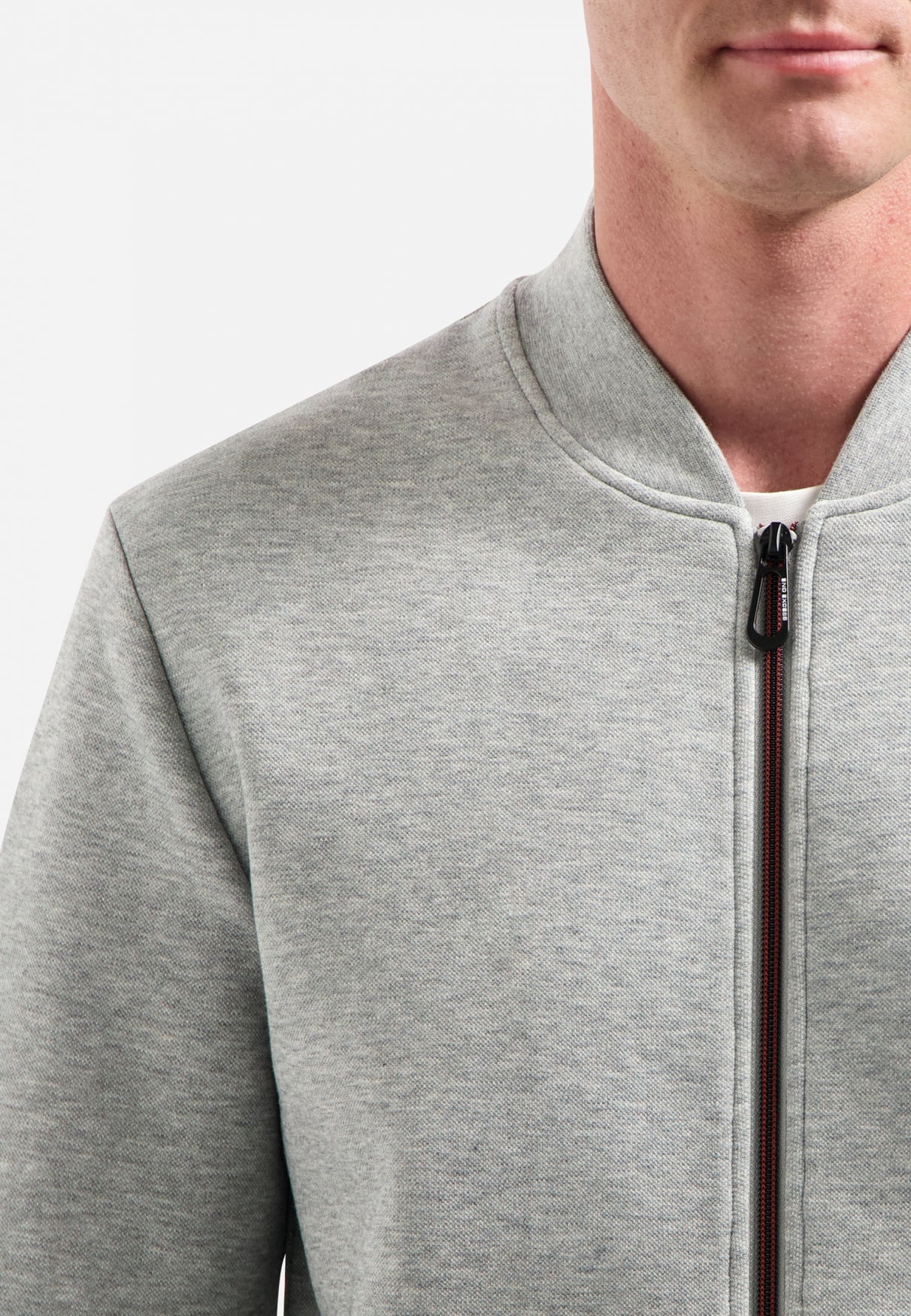 Timeless Basics Zip Cardigan | Grey Melange