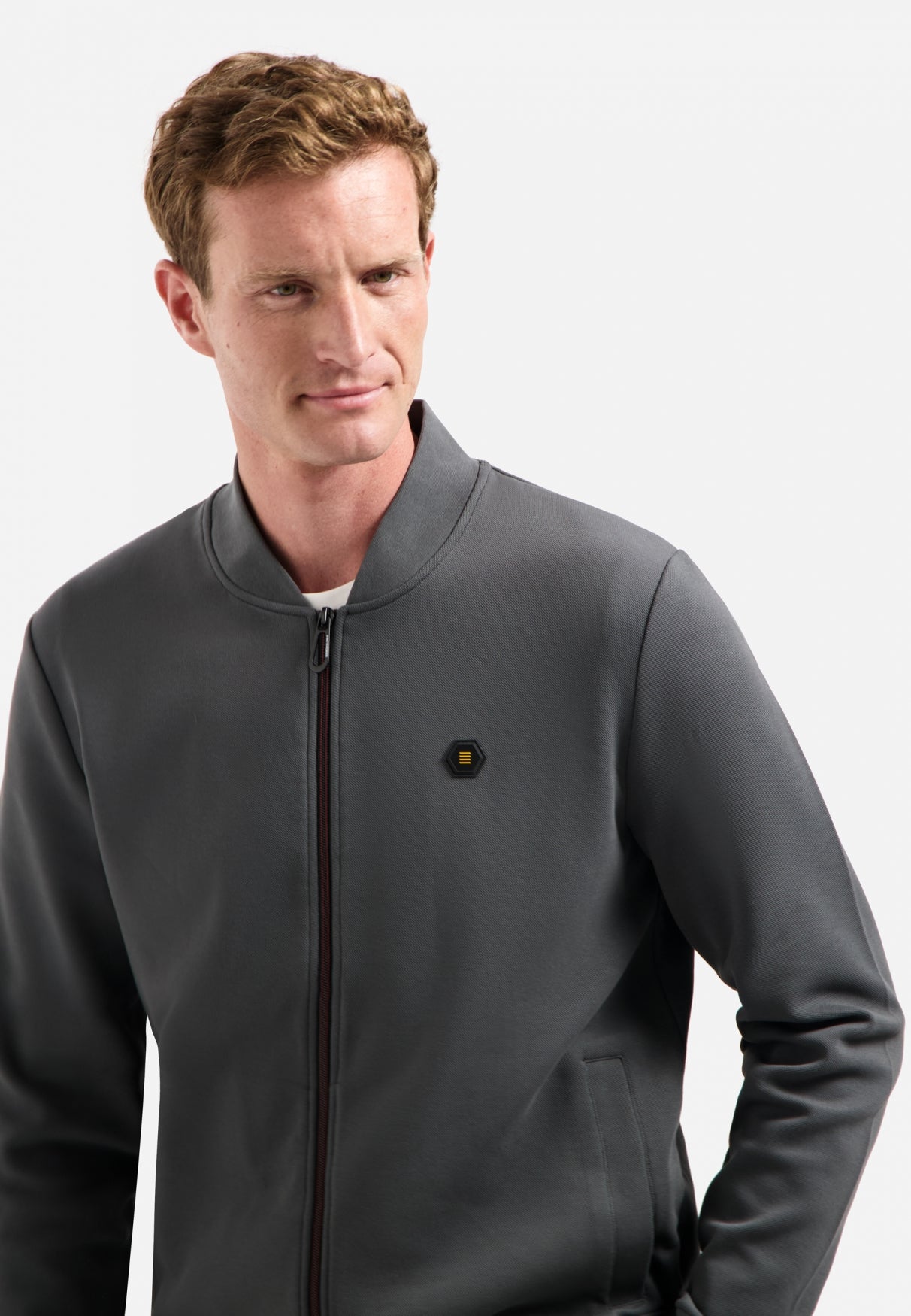 Timeless Basics Zip Cardigan | Dark Steel