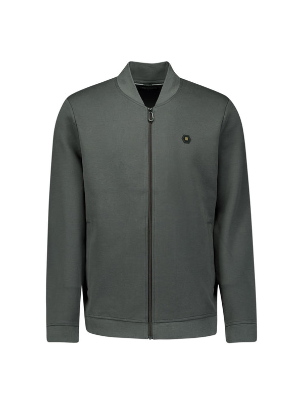 Timeless Basics Zip Cardigan | Dark Steel
