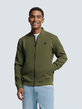 Timeless Basics Zip Cardigan | Dark Moss