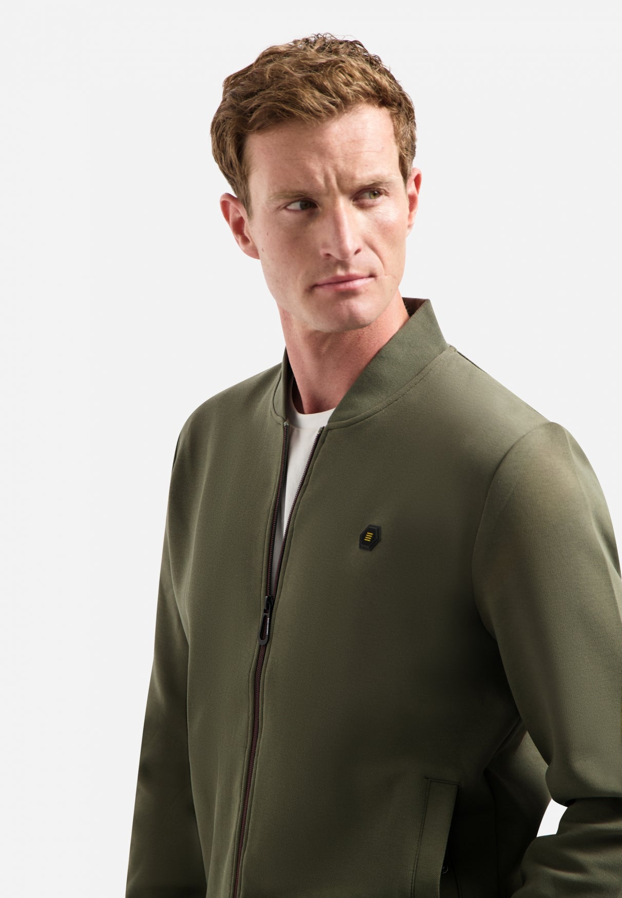 Timeless Basics Zip Cardigan | Dark Moss