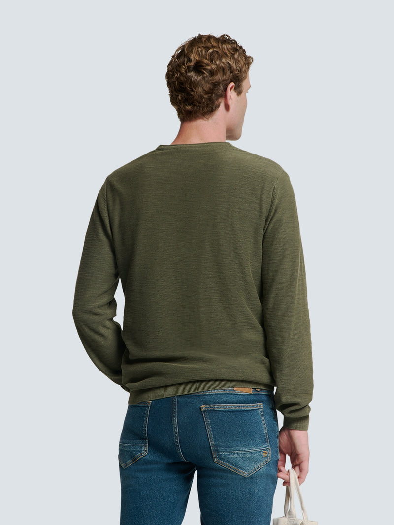 Timeless Basics Crew Sweater | Dark Moss