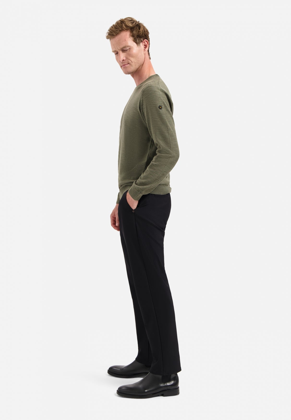 Timeless Basics Stone Washed Jumper | Dark Moss