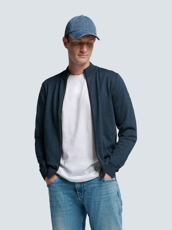 Timeless Basics Two-Tone Cardigan | Navy