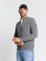 Timeless Basics Two-Tone Cardigan | Grey Melange