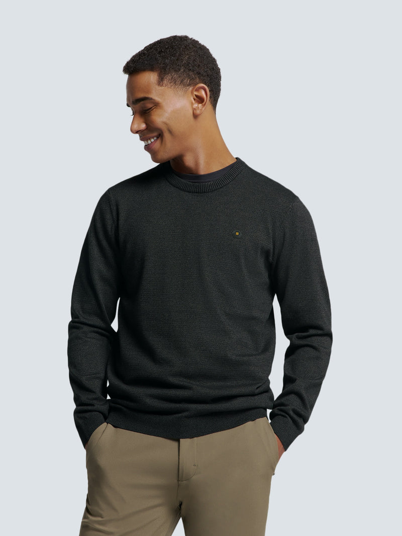 Timeless Basics Two-Tone Sweater | Dark Grey