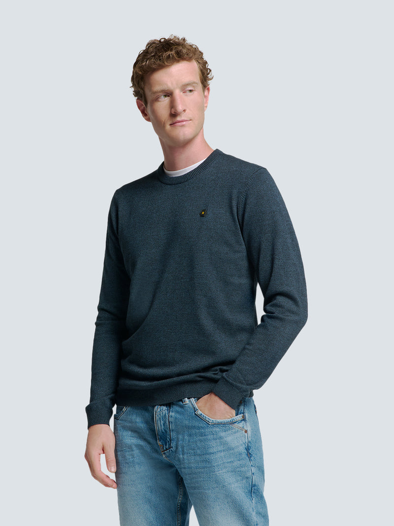 Timeless Basics Two-Tone Sweater | Navy