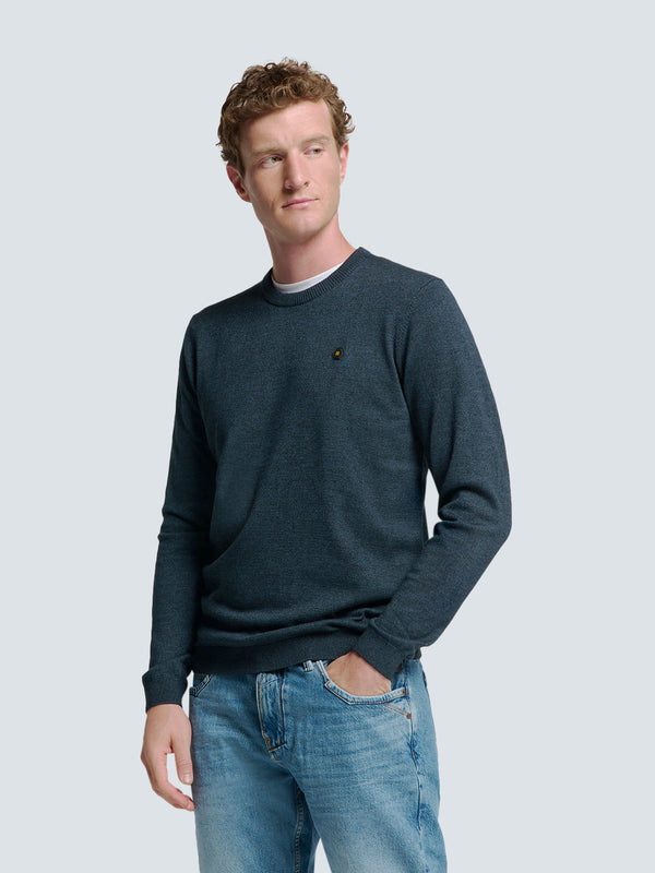 Timeless Basics Melange Jumper | Navy