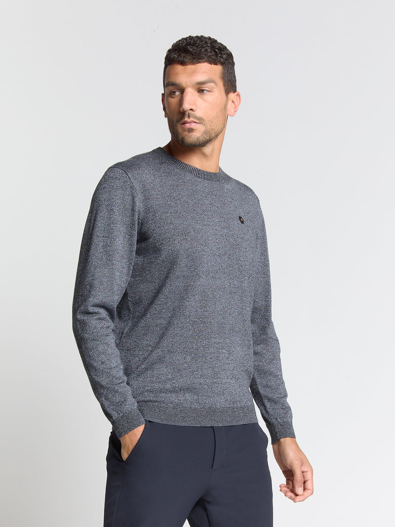Timeless Basics Two-Tone Sweater | Dusty Blue