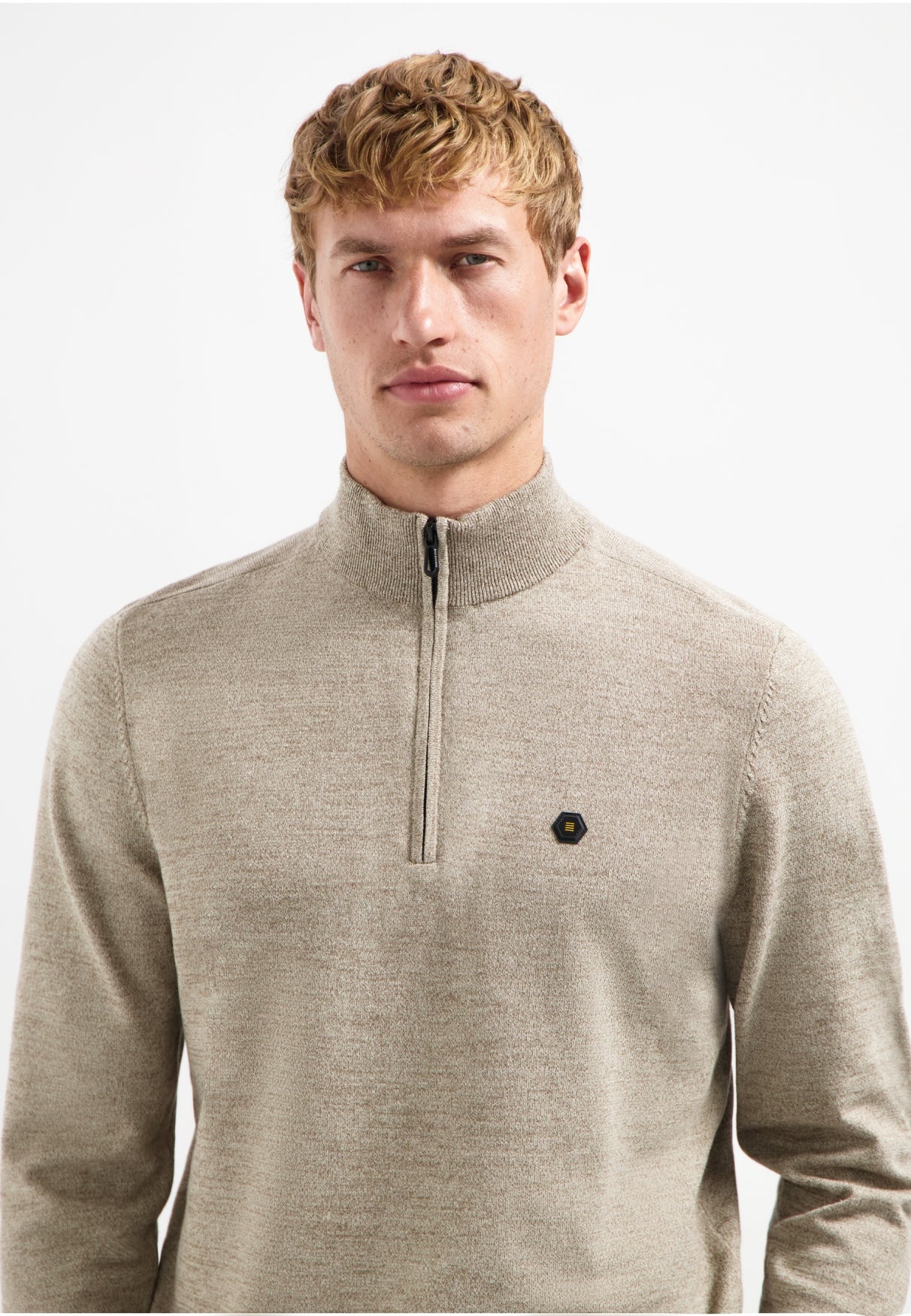 Timeless Basics Half Zip Jumper | Sand