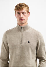Timeless Basics Half Zip Jumper | Sand