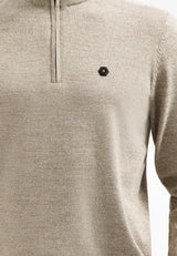 Timeless Basics Half Zip Jumper | Sand