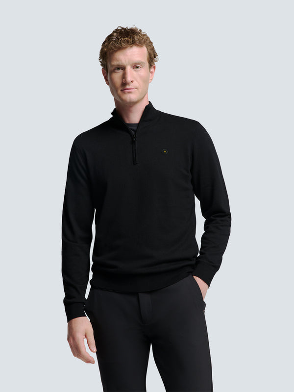 Timeless Basics Half-Zip Sweater | Black