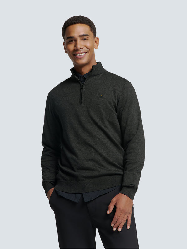 Timeless Basics Half Zip Jumper | Dark Grey
