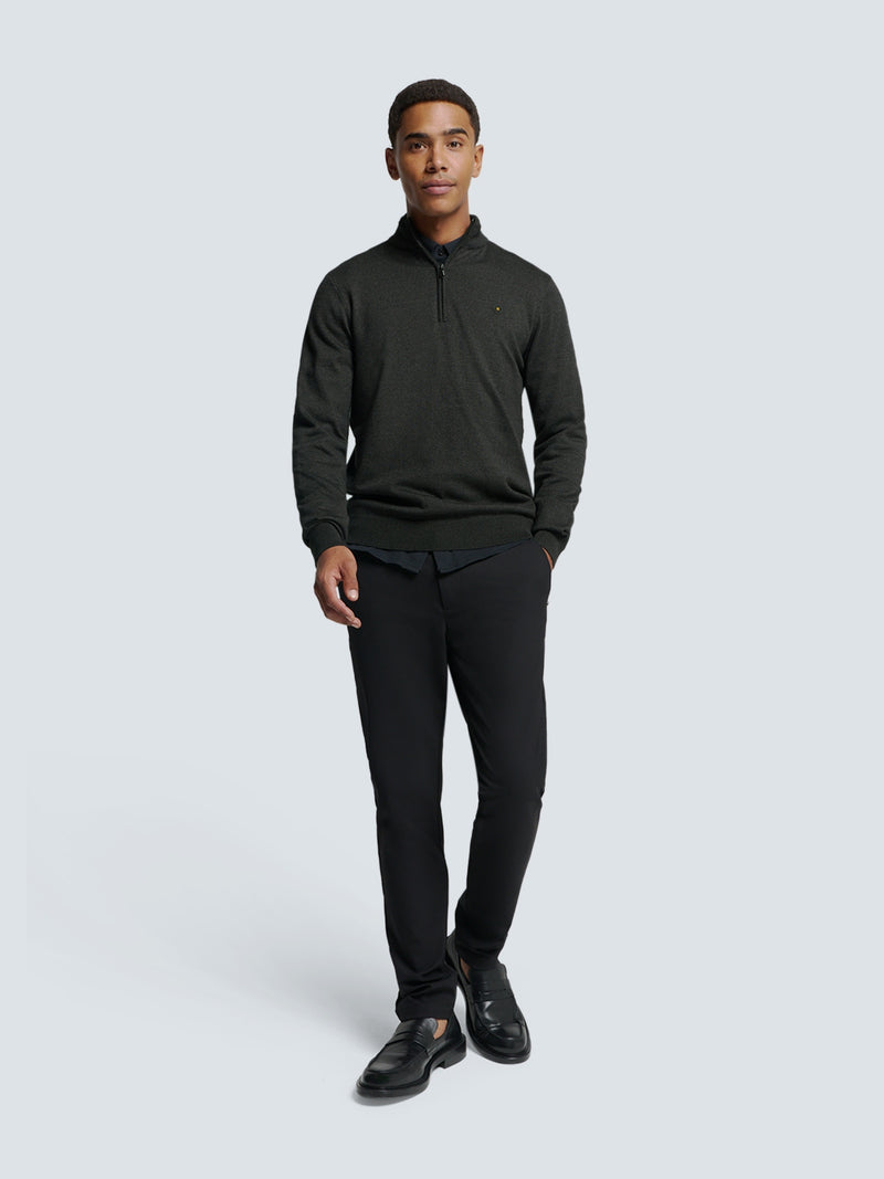 Timeless Basics Half-Zip Sweater | Dark Grey