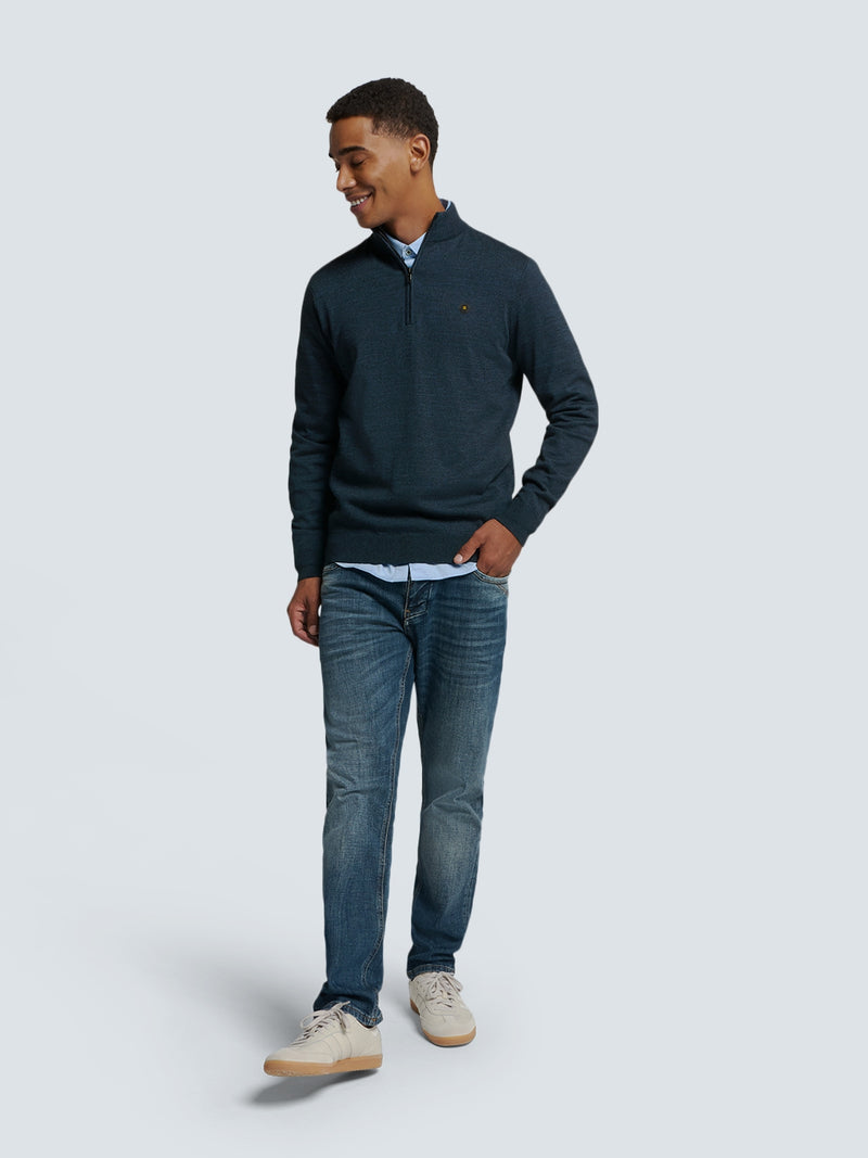 Timeless Basics Half-Zip Sweater | Navy