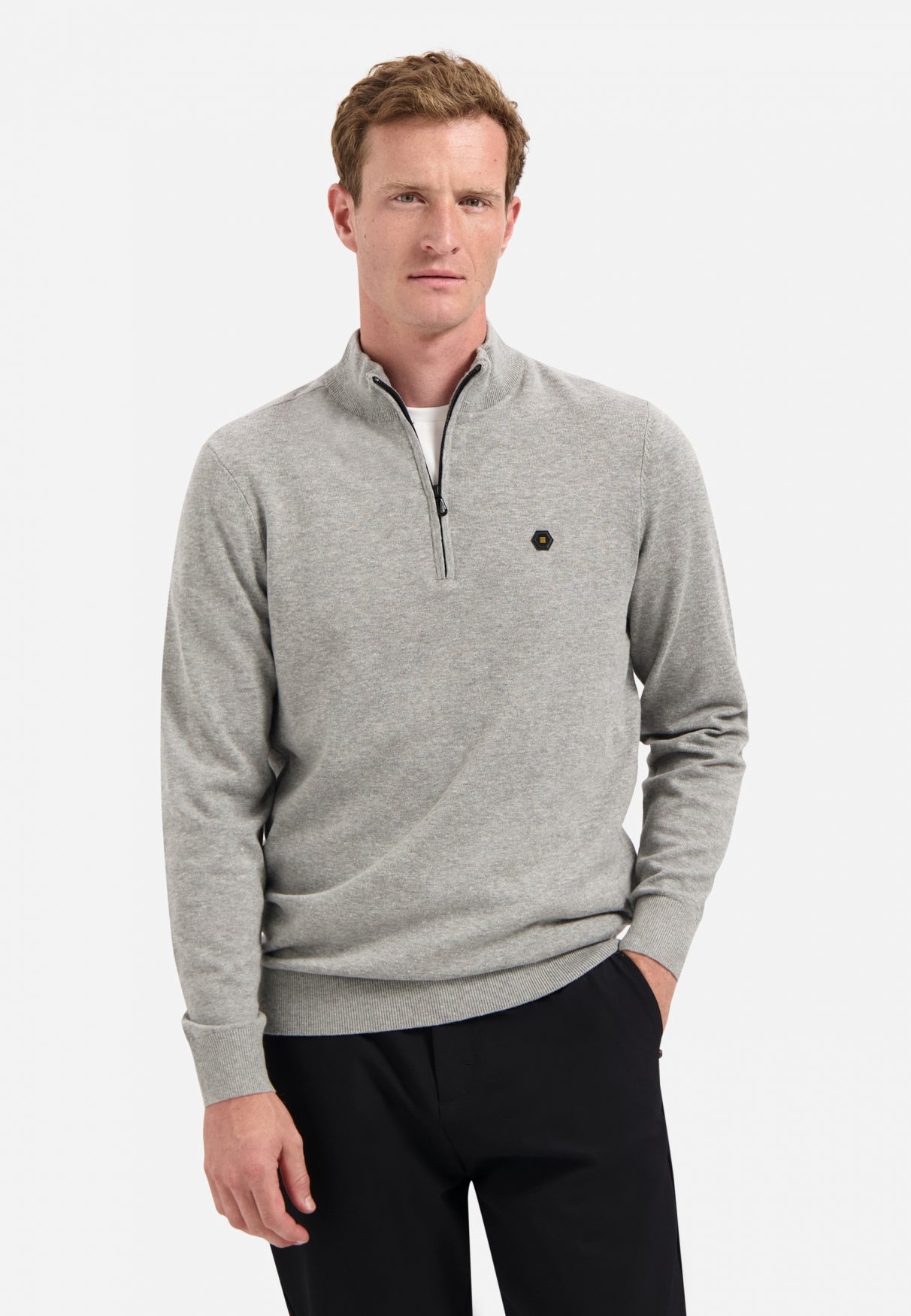 Timeless Basics Half Zip Jumper | Grey Melange
