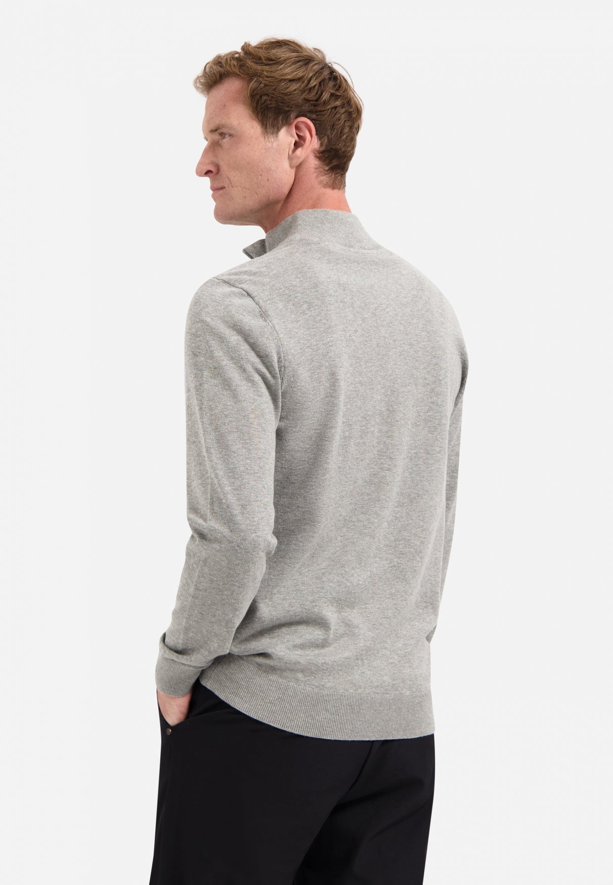 Timeless Basics Half Zip Jumper | Grey Melange