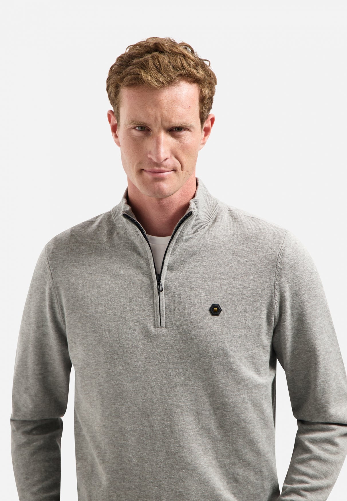 Timeless Basics Half Zip Jumper | Grey Melange