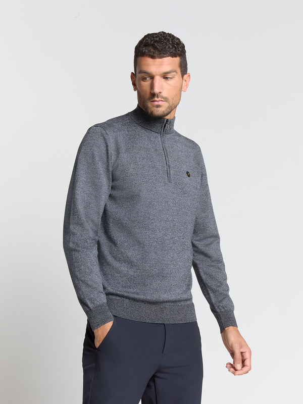 Timeless Basics Half Zip Jumper | Dusty Blue