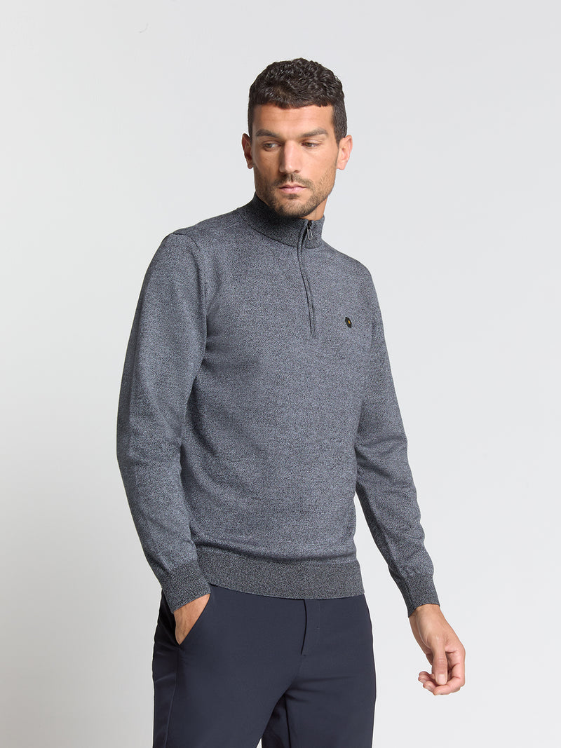 Timeless Basics Half Zip Jumper | Dusty Blue