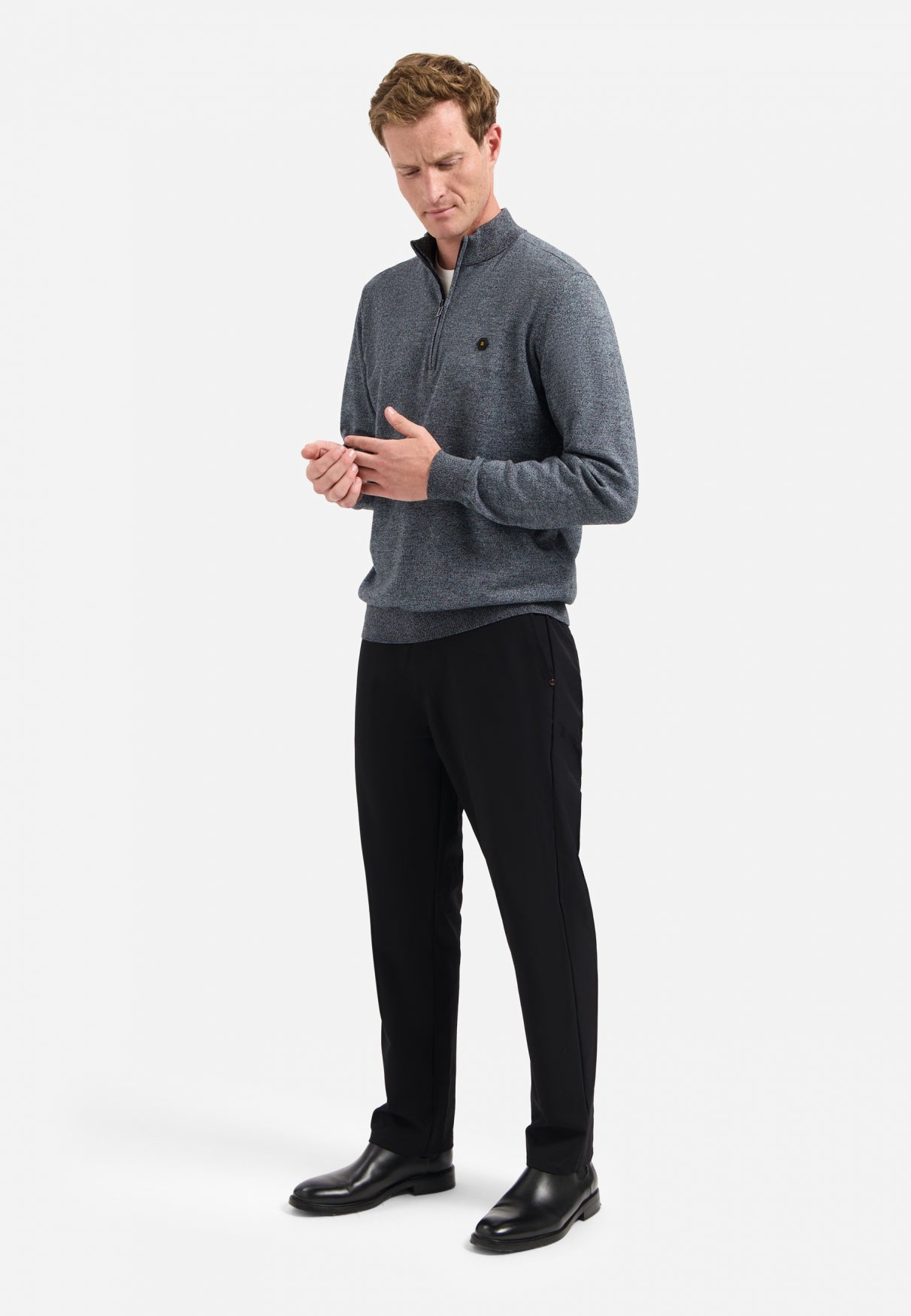 Timeless Basics Half Zip Jumper | Dusty Blue