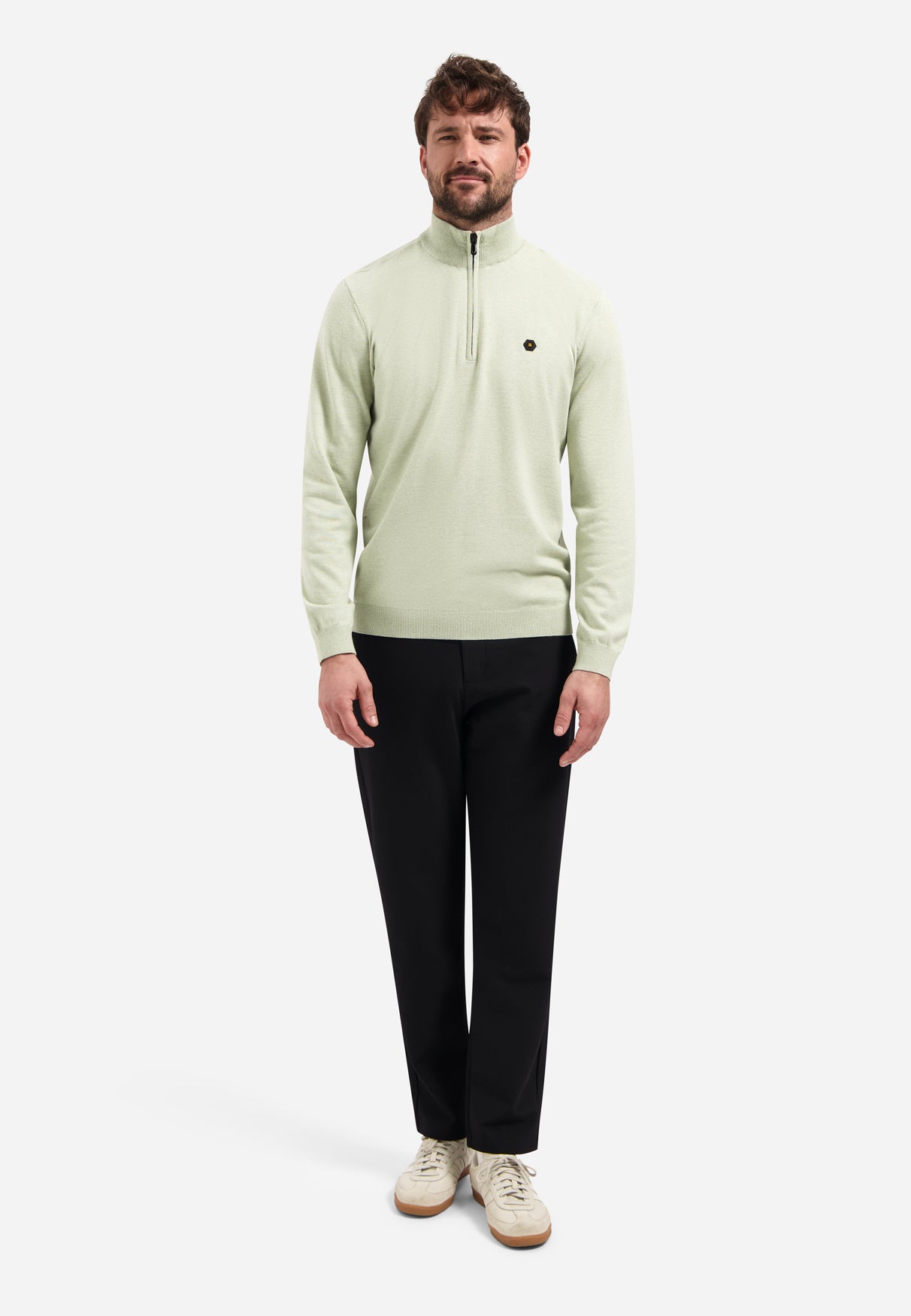 Timeless Basics Half Zip Jumper | Green
