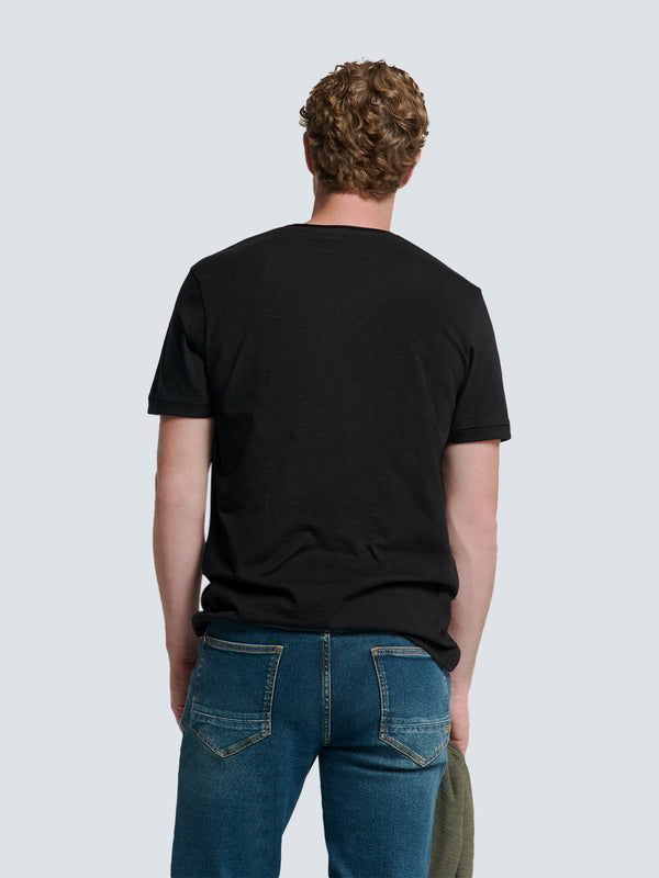 Timeless Basics Round Neck Detail T-Shirt | Black