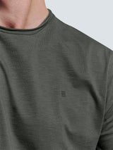 Timeless Basics Round Neck Detail T-Shirt | Dark Grey