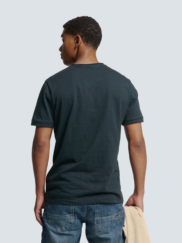 Timeless Basics Round Neck Detail T-Shirt | Night