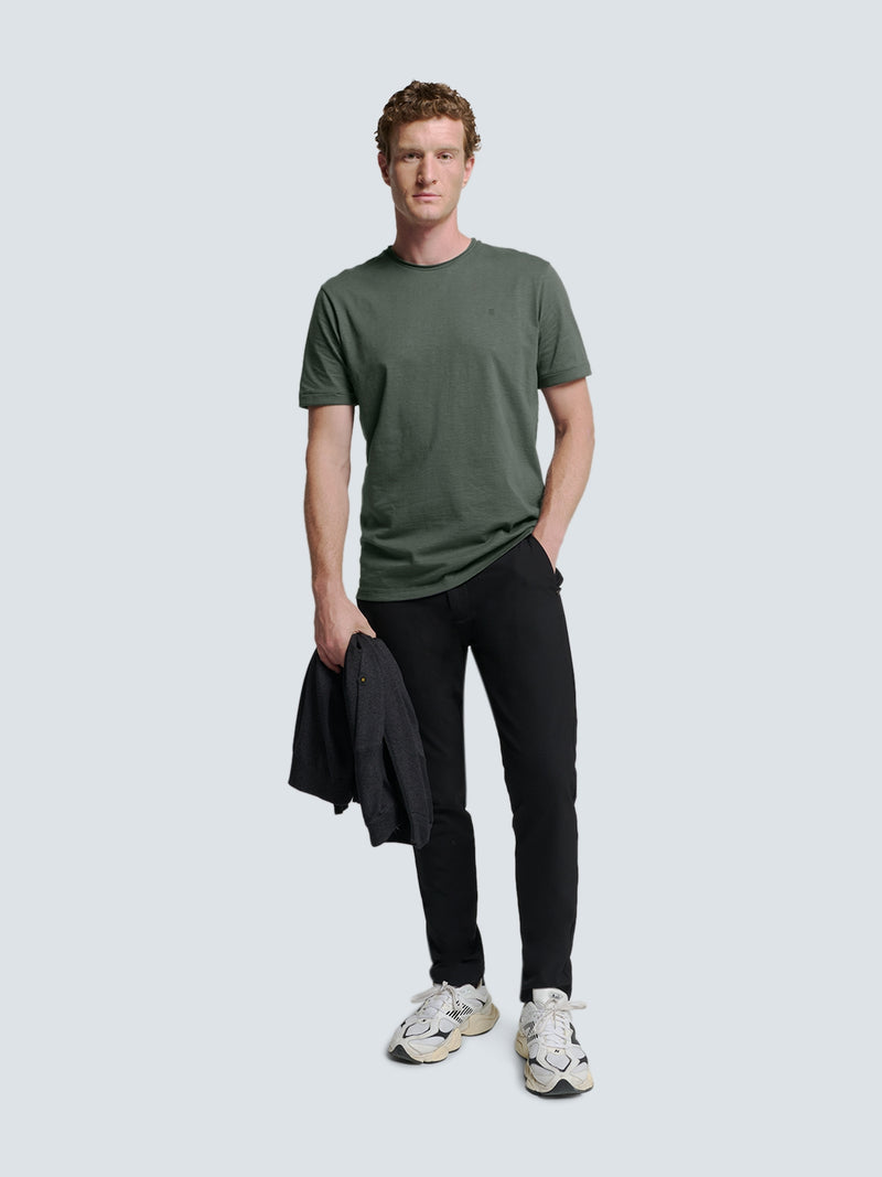 Timeless Basics Round Neck Detail T-Shirt | Dark Steel