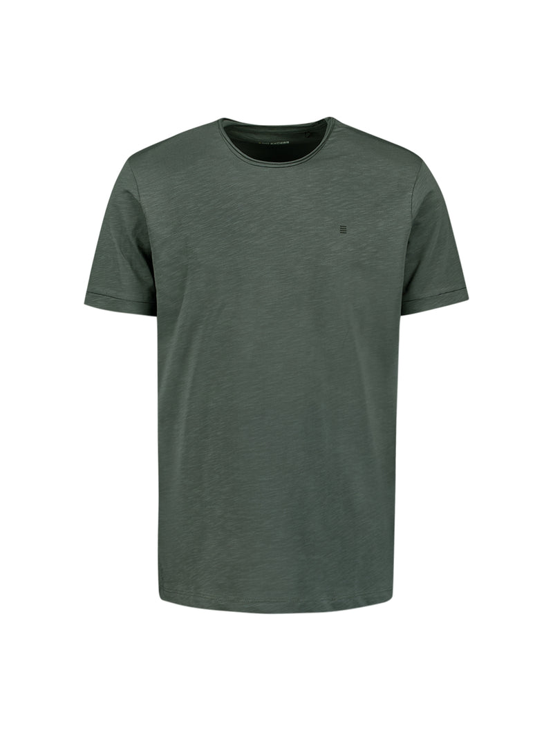 Timeless Basics Round Neck Detail T-Shirt | Dark Steel