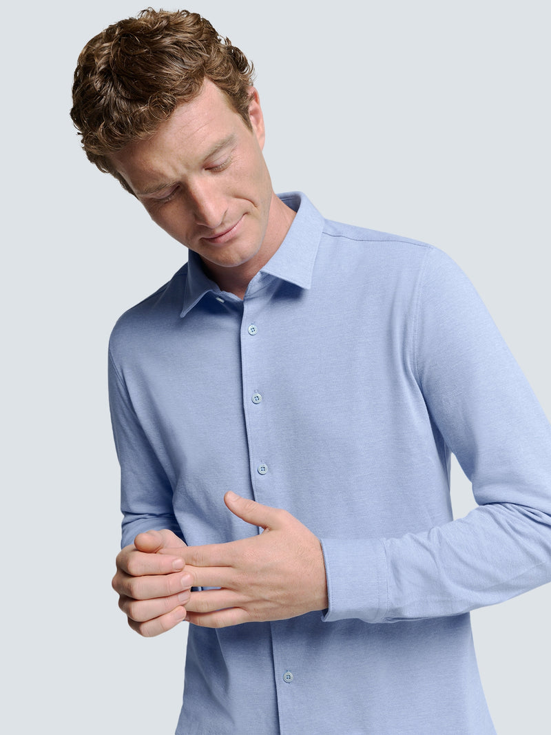 Timeless Basics Piqué Shirt | Office Blue