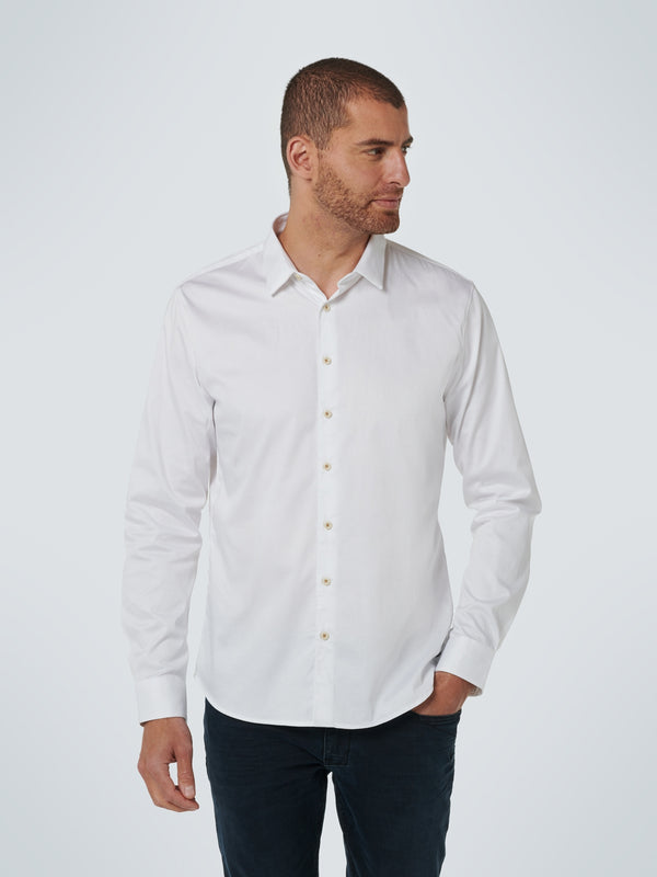 Basic Stretch Shirt Satin Weave | White