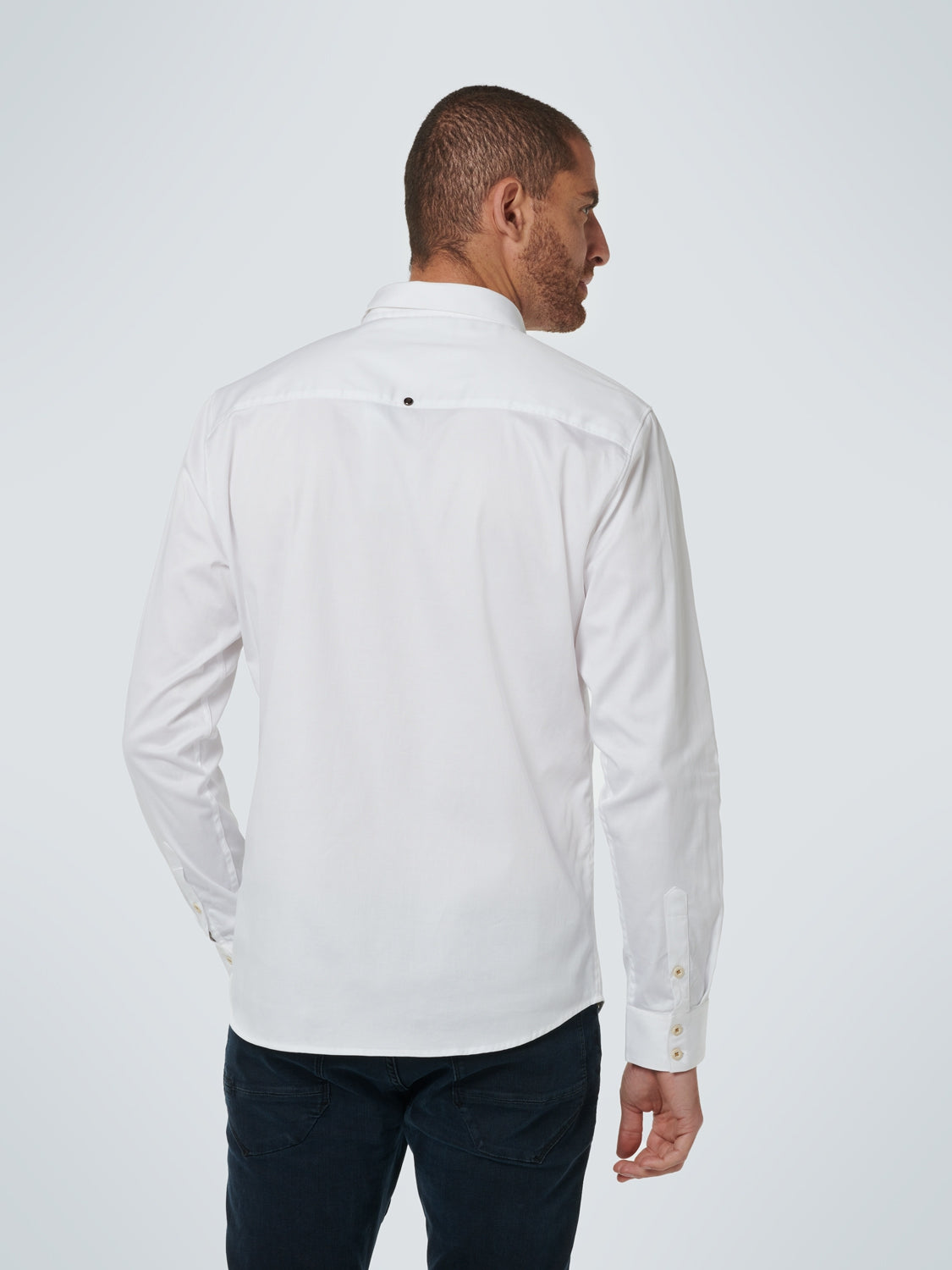 Basic Stretch Shirt Satin Weave | White