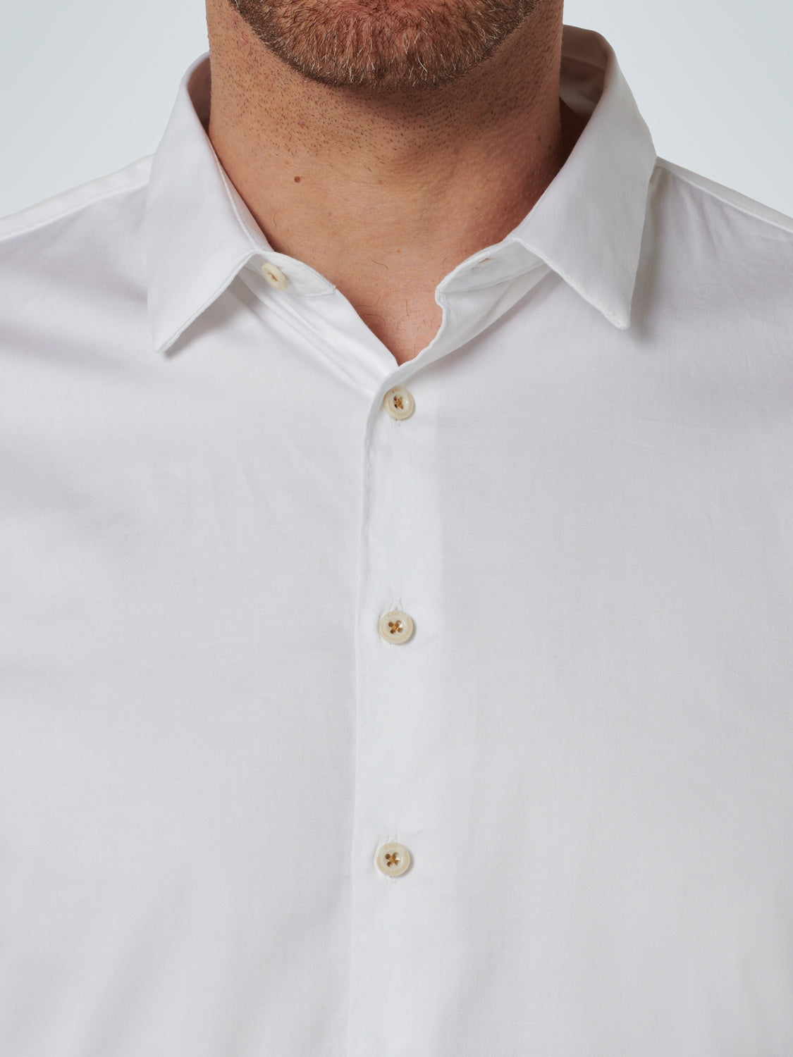 Basic Stretch Shirt Satin Weave | White
