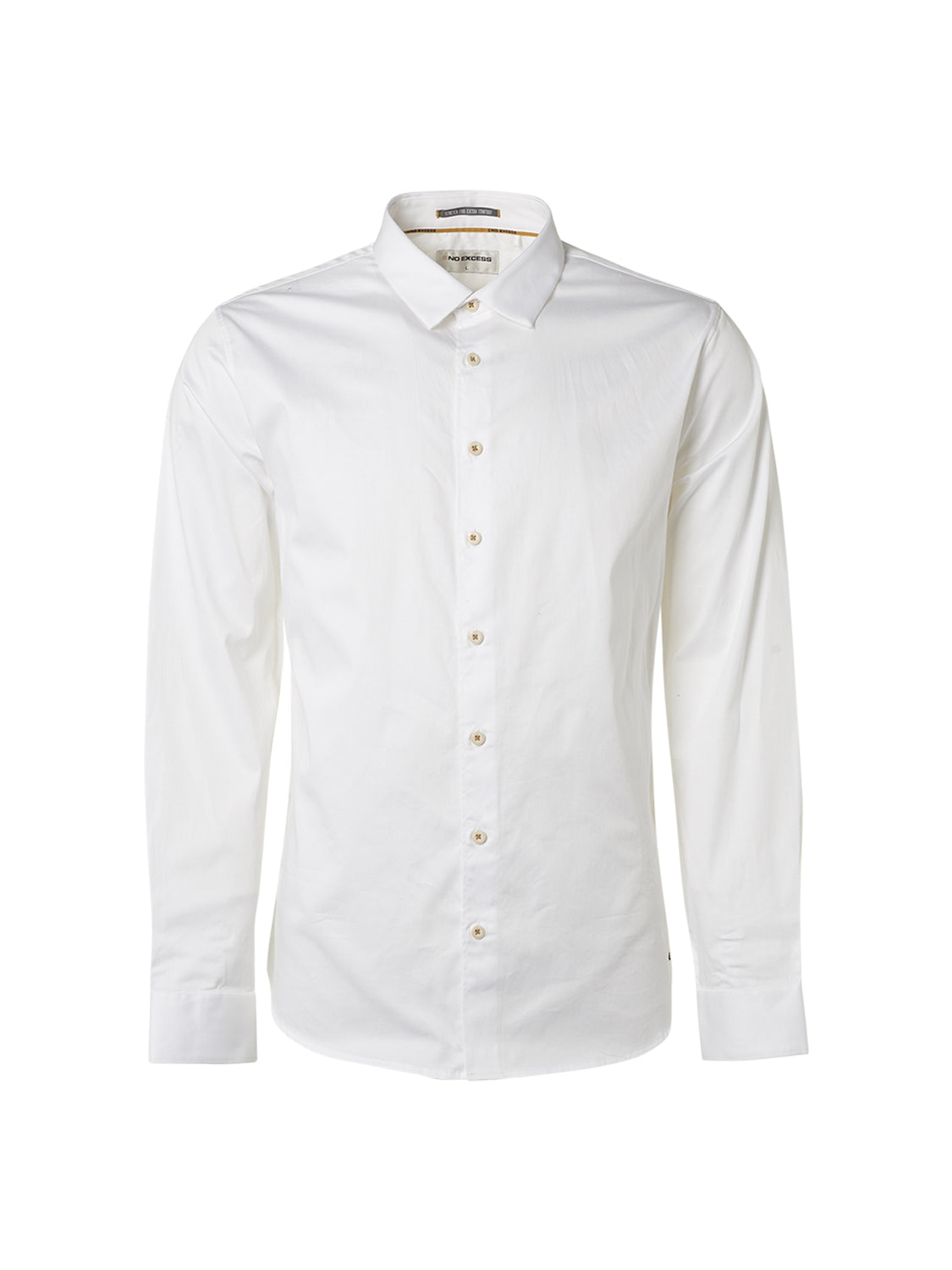 Basic Stretch Shirt Satin Weave | White