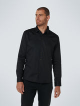 Basic Stretch Shirt Satin Weave | Black