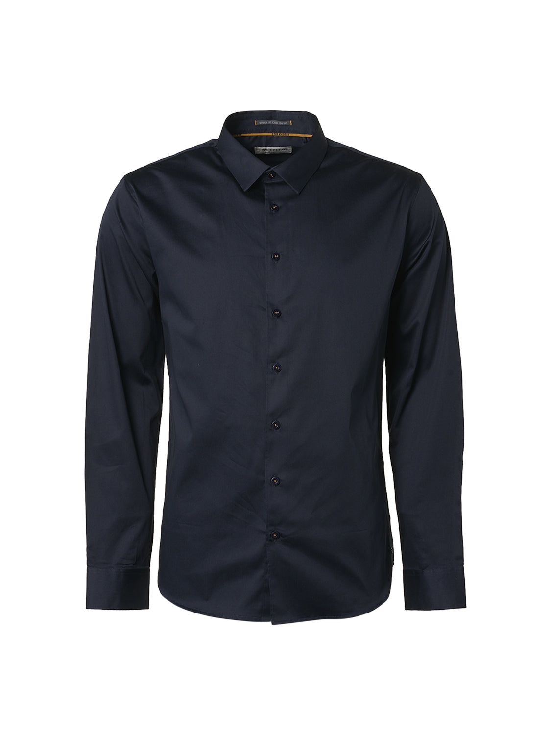 Basic Stretch Shirt Satin Weave | Navy