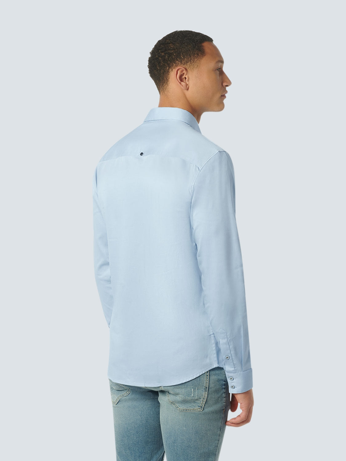 Basic Stretch Shirt Satin Weave | Office Blue