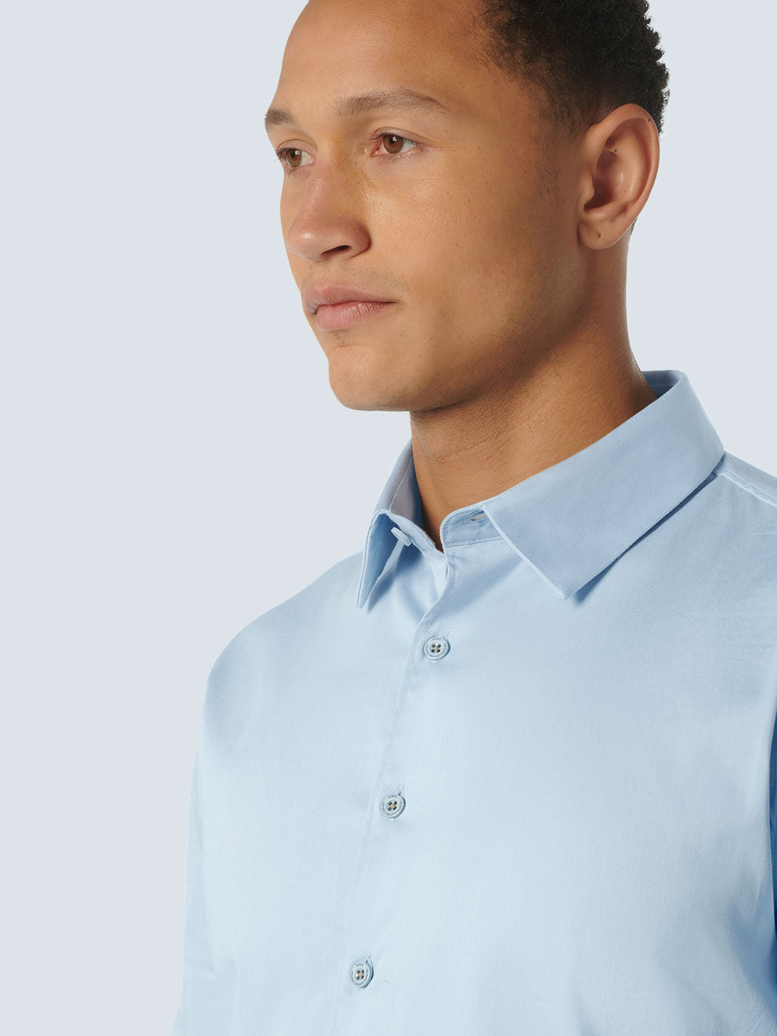 Basic Stretch Shirt Satin Weave | Office Blue